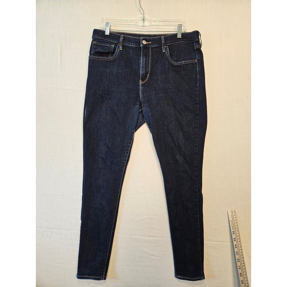 Levi Strauss Womens Dark‎ Wash Skinny Jeans Mid Rise WaterLess Denim Size 33x27